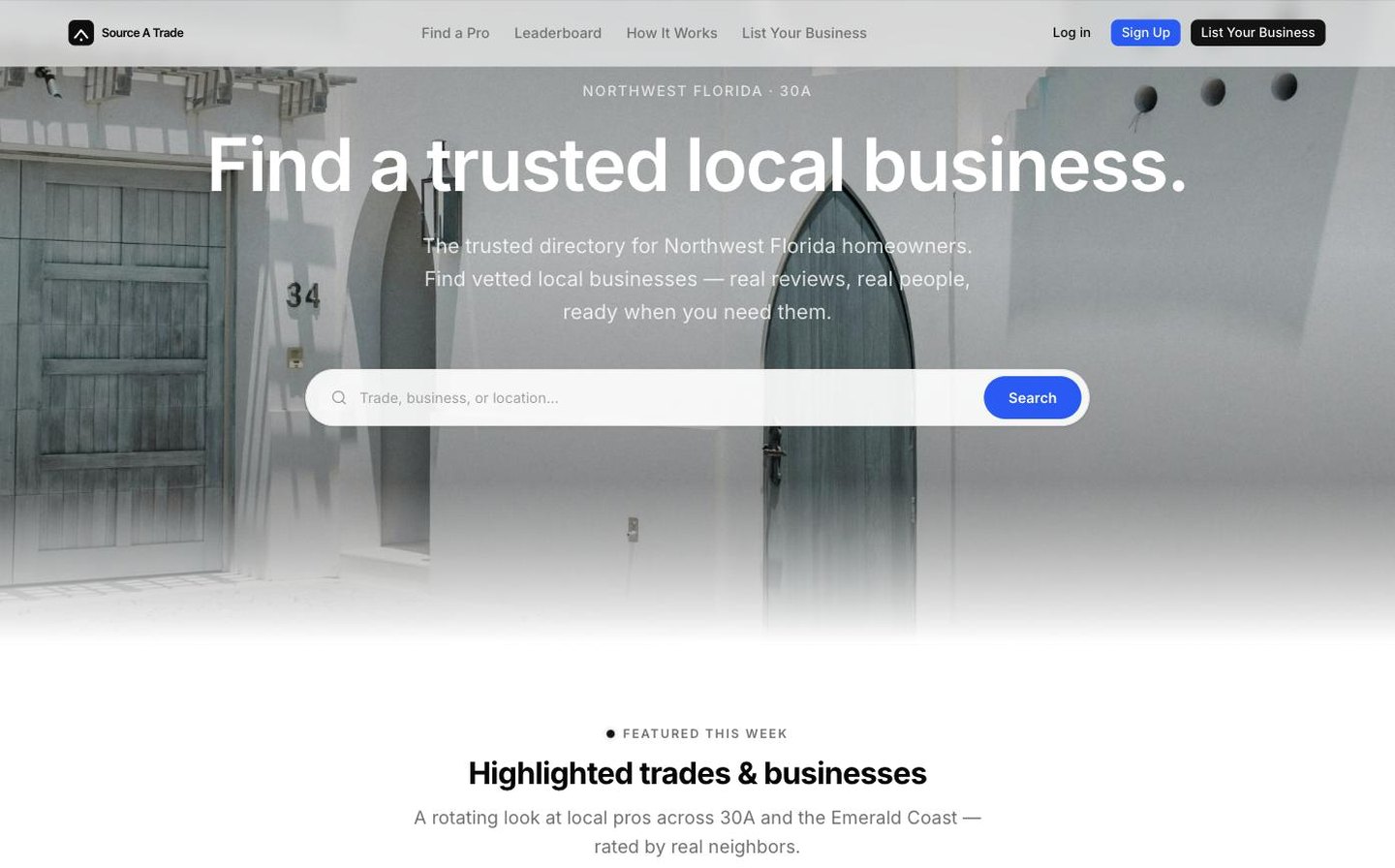 Source A Trade website