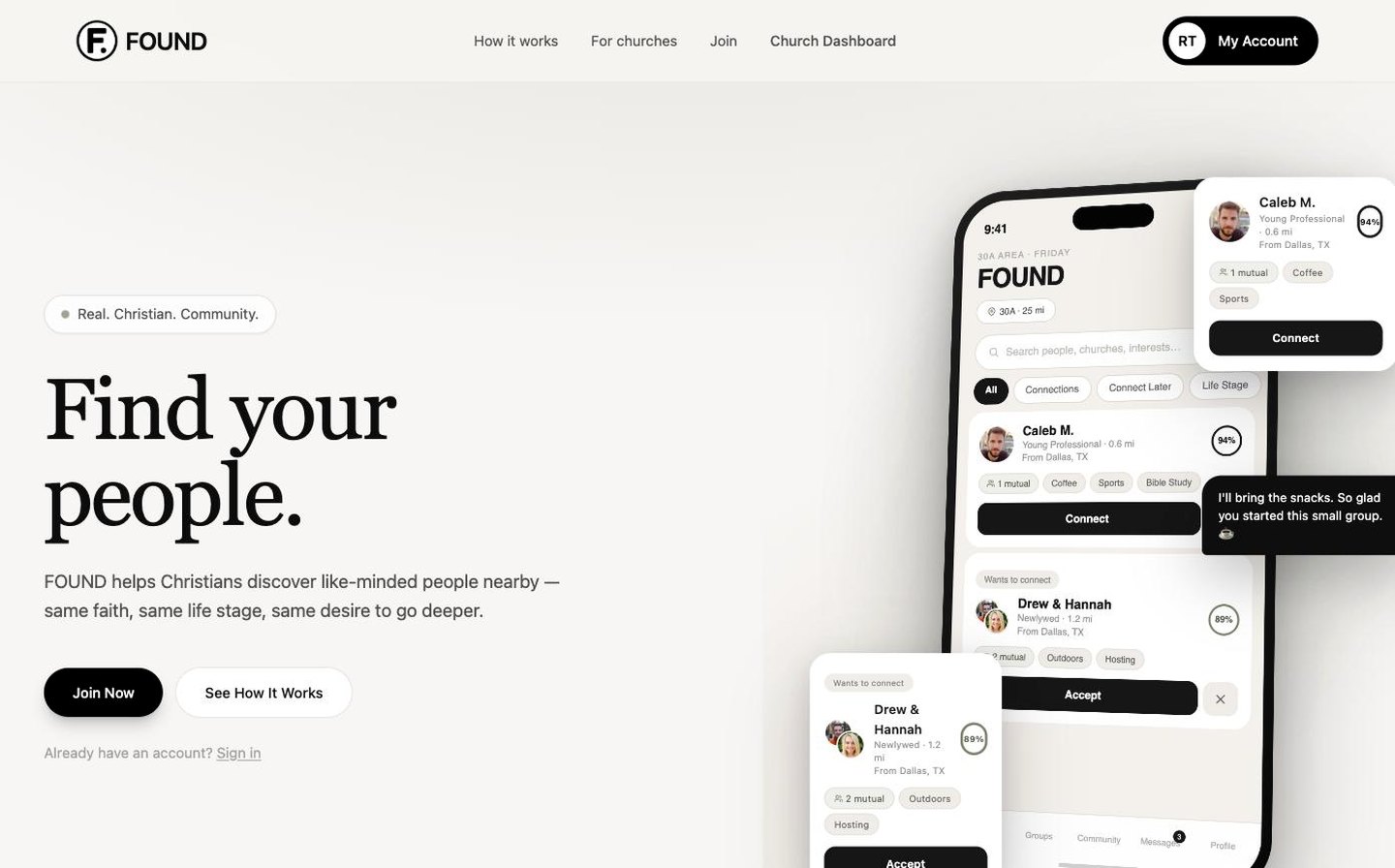 Found Community website